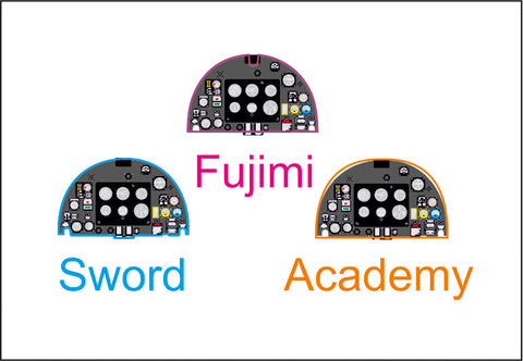 ヤフーモデル YMA7278 1/72 スピットファイア XIV 計器盤 (ソード用)