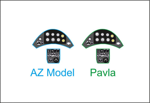 ヤフーモデル YMA7279 1/72 P-26 ピーシューター 計器盤 (パブラ / AZ モデル用)