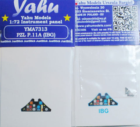 ヤフーモデル YMA7313 1/72 PZL P.11A 計器盤 (IBG用)