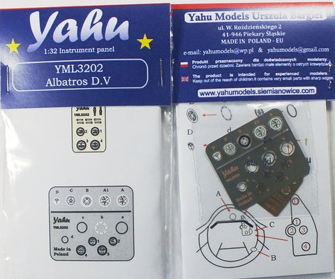 ヤフーモデル YML3202 1/32 アルバトロス D.V 計器盤 (ウィングナットウィングス用)