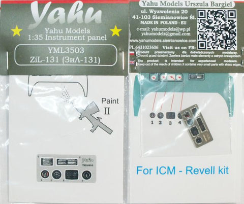 ヤフーモデル YML3503 1/35 ZIL-131 計器盤 (ICM/レベル用)