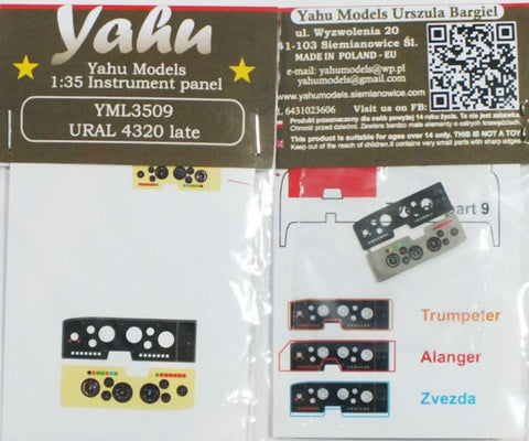 ヤフーモデル YML3509 1/35 ウラル4320 後期型 計器盤 (ズベズダ / トランぺッター / アランゲル用)