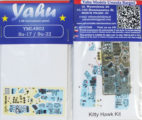ヤフーモデル YML4802 1/48 Su-17 / Su-22 計器盤 (キティホークモデル用)