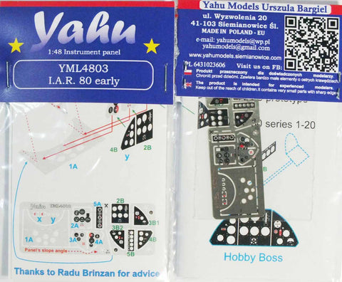ヤフーモデル YML4803 1/48 IAR-80 初期型 計器盤 (ホビーボス用)