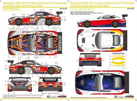 SKデカール SK24172 1/24 メルセデス AMG GT Evo インターコンチネンタルGTチャレンジ トタルエナジーズ・スパ24時間 2022 GruppeM Racing