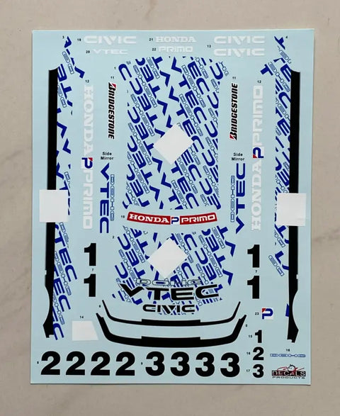 SKデカール SK24195 1/24 ホンダ シビック EF9 Gr.N 鈴鹿サーキット テストカー 1990(Beemax用)