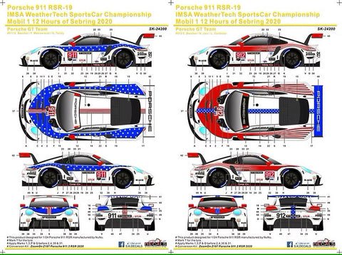SKデカール SK24200 1/24 ポルシェ 911 RSR-19 IMSA スポーツカー選手権 2020 ポルシェGT チーム(NuNu & ZoomOn RSR パーツセット)
