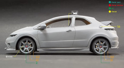 ズームオン Z079 1/24 ホンダ シビック FN2 タイプR