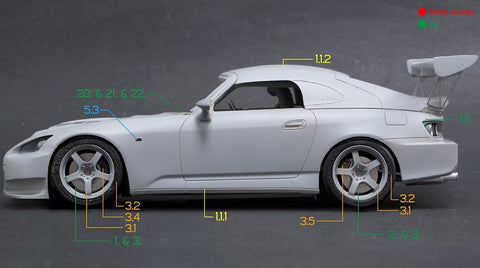 ズームオン Z121 1/24 ホンダ S2000 スプーン