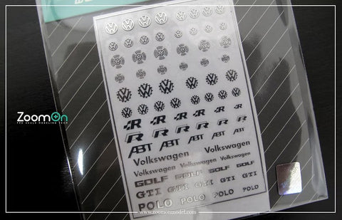 ズームオン ZD017 1/24 - 1/43 フォルクスワーゲン ロゴ メタルステッカー