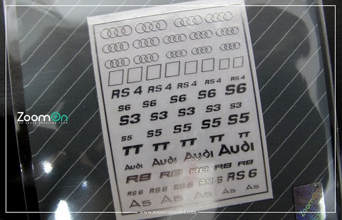 ズームオン ZD025 1/24 - 1/43 アウディ ロゴ メタルステッカー