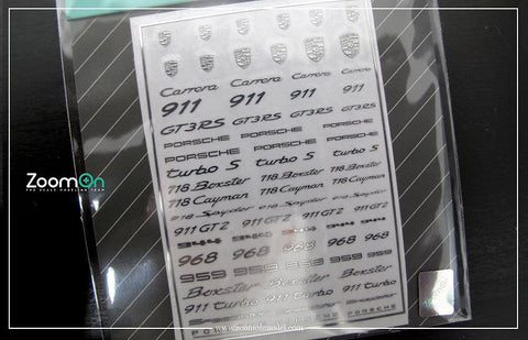 ズームオン ZD032 1/24 - 1/43 ポルシェ ロゴ メタルステッカー