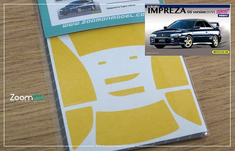 ズームオン ZD063 1/24 ウインドー・ライト 塗装マスキング- スバル インプレッサ WRX STI GC8