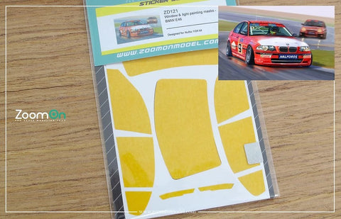 ズームオン ZD121 1/24 ウインドー・ライト 塗装マスキング- BMW E46