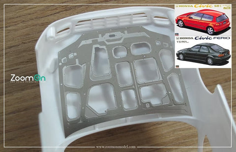ズームオン ZD139 1/24 ホンダ シビック EG ボンネットフード ストラクチャー