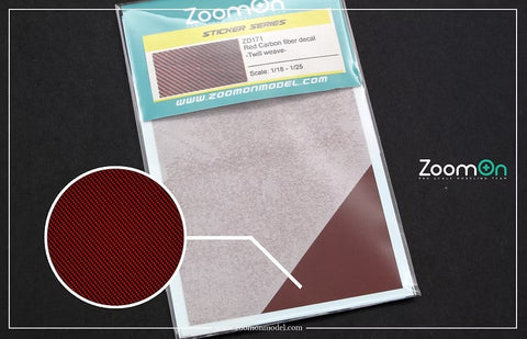 ズームオン ZD171 レッドカーボンファイバーデカール