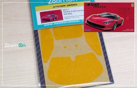 ズームオン ZD217 1/24 ウィンドウ & ライト ペインティングマスク - 458イタリア