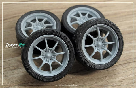 ズームオン ZR004 1/24 17インチ 無限 MF-8 ホイールセット