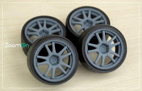 ズームオン ZR022 1/24 18インチ 5zigen RSD ホイールセット