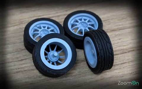 ズームオン ZR026 1/24 16インチ エンケイ ES ターマック レーシングホイールセット