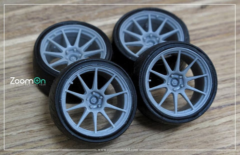 ズームオン ZR047 1/24 20インチ Titan7 T-R10 ホイールセット
