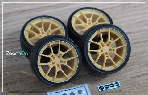 ズームオン ZR049 1/24 16インチ レイズ ボルク レーシングG025 ホイールセット