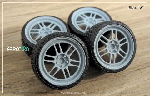 ズームオン ZR057 1/24 15インチ エンケイ RPF1 ホイールセット