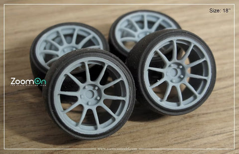 ズームオン ZR059 1/24 18インチ レイズ ZE40 ホイールセット