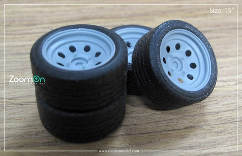 ズームオン ZR062 1/24 16インチ サークル スチール ホイールセット