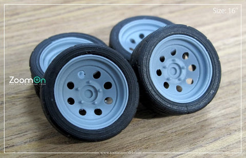 ズームオン ZR062 1/24 16インチ サークル スチール ホイールセット