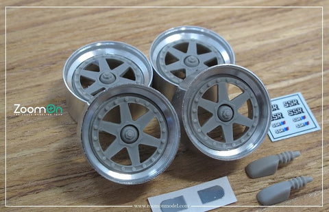 ズームオン ZR064 1/24 17インチ SSR ホイール・ミラー セット (ハセガワR31用) タイヤ別売