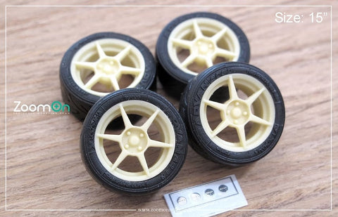 ズームオン ZR075 1/24 15インチ バーディークラブ P1 ホイールセット