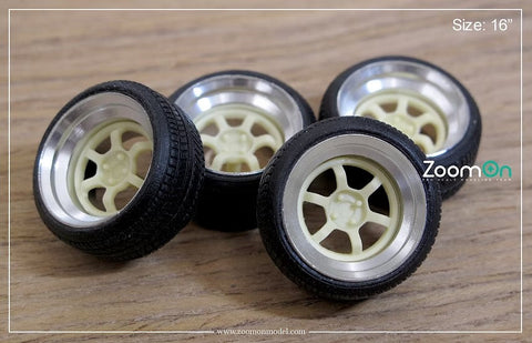 ズームオン ZR076 1/24 15インチ レイズ ボルク レーシングTE37V ホイールセット