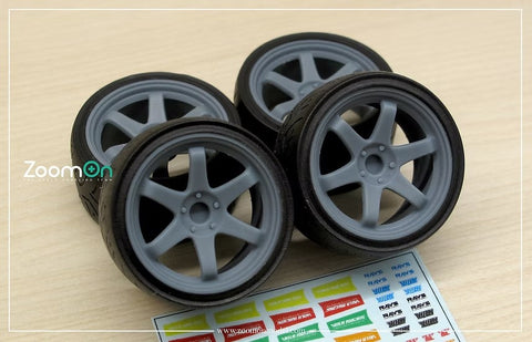 ズームオン ZR081 1/24 18インチ レイズ TE37 ホイールセット