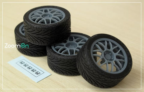ズームオン ZR090 1/24 NSX (NA1) タイプS BBS ホイールセット フロント16インチ リア17インチ