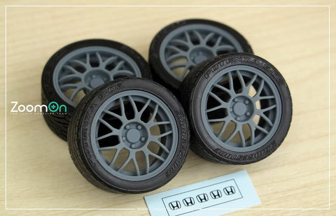 ズームオン ZR090 1/24 NSX (NA1) タイプS BBS ホイールセット フロント16インチ リア17インチ