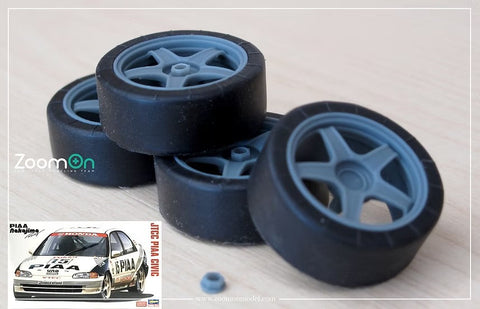ズームオン ZR118 1/24 17インチ 旭テック EG JTCC ホイールセット (タイヤ無し)