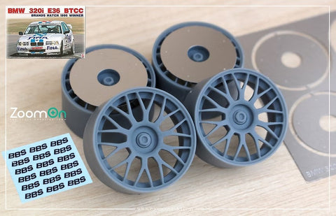 ズームオン ZR128 1/24 18インチ BBS BMW 320i (E36) BTCC 1996 ホイールセット