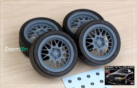ズームオン ZR133 1/24 17インチ 日産・スカイラインGT-R R32 V-Spec II ホイールセット