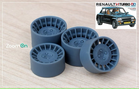 ズームオン ZR136 1/24 ルノー 5 ターボ OEMホイールリムセット(タミヤ用)4 パーツ