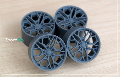 ズームオン ZR143 1/24 ブリクストンフォージド PF14 RS リムセット (センターロックver.) フロント20インチ リア21インチ (タミヤ用)
