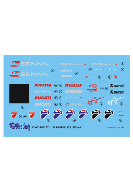 ブルースタッフ BS 12-003 1/12 ドゥカティ 1199 パニガーレS " セナ" タミヤ14129用 デカール