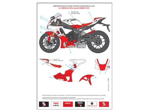 ブルースタッフ BS 12-014 1/12 ヤマハ YZF-R1 20周年記念 - 1/12デカール タミヤ14133用