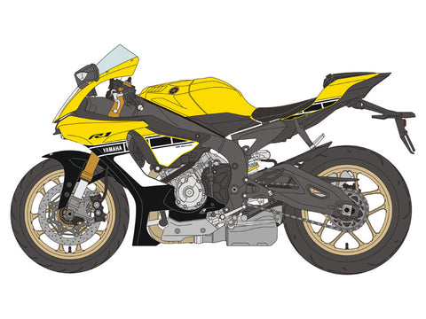 ブルースタッフ BS 12-015 1/12 ヤマハ YZF-R1 60周年記念 - 1/12デカール タミヤ14133用