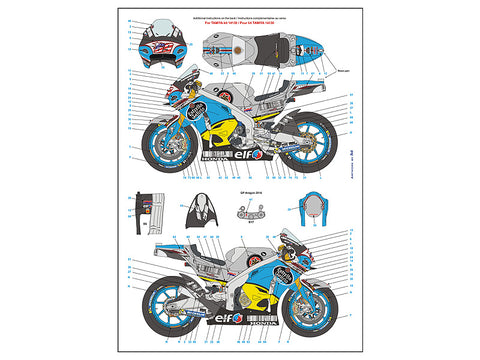 ブルースタッフ BS 12-016 1/12 ホンダ RC213V チームマークVDS 2016 - 1/12デカール&パーツ タミヤ14130用