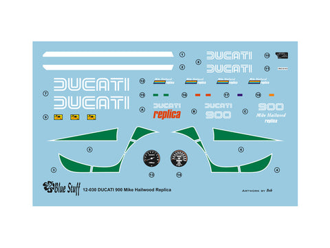 ブルースタッフ BS 12-030 1/12 ドゥカティ 900 マイク・ヘイルウッド レプリカ - 1/12デカール タミヤ14019用