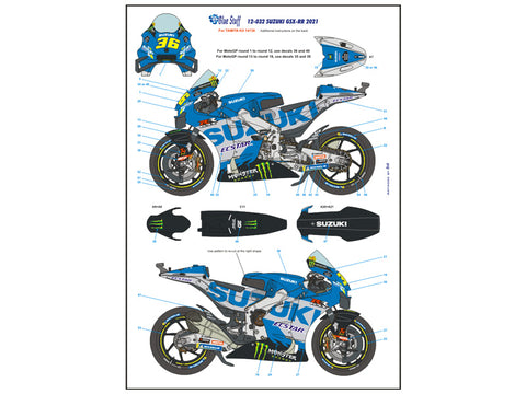 ブルースタッフ BS 12-032 1/12 スズキ GSX-RR 2021 - 1/12デカール タミヤ14139用