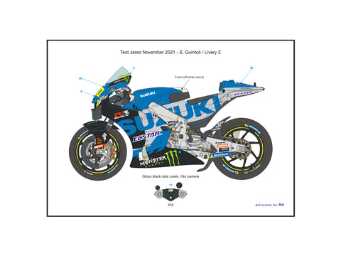 ブルースタッフ BS 12-032 1/12 スズキ GSX-RR 2021 - 1/12デカール タミヤ14139用