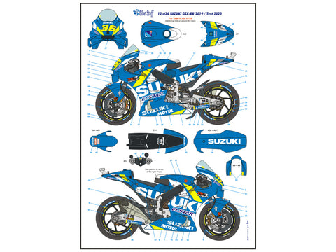 ブルースタッフ BS 12-034 1/12 スズキ GSX-RR 2019 / Test 2020 - 1/12デカール タミヤ14139用