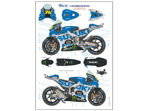 ブルースタッフ BS 12-036 1/12 スズキ GSX-RR 2022 - 1/12デカール タミヤ14139用